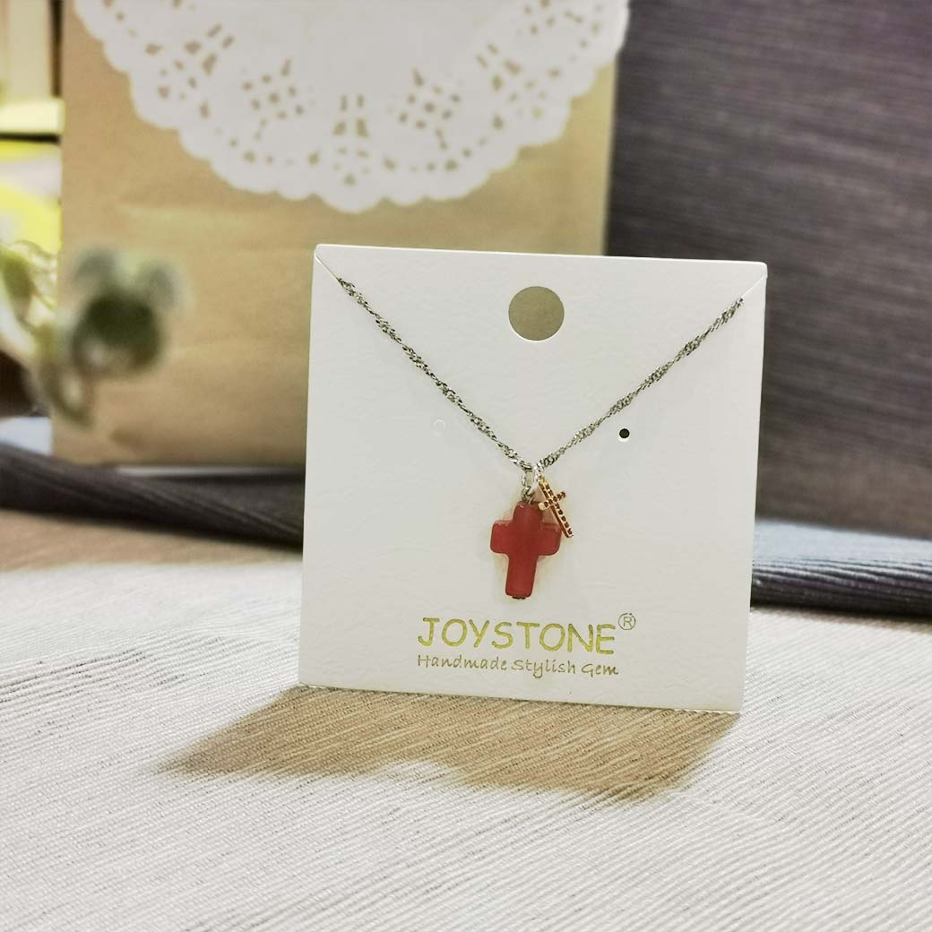 Red Onyx Silver Double Cross Crystal 