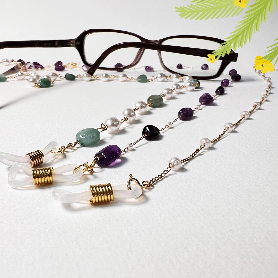 Multi Use 14 KGF Chains Crystal Faux Pearl Beaded